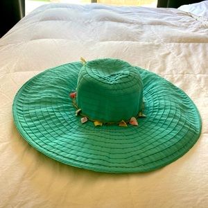 Teal colored floppy Summer hat